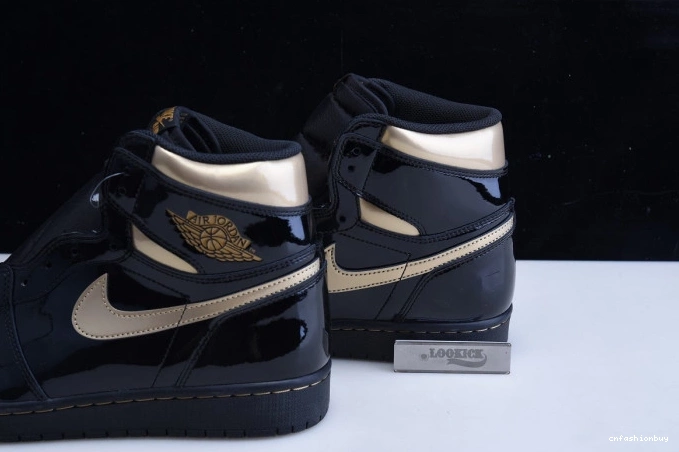 JORDAN METALLIC 1 BLACK (2020) RETRO HIGH AIR GOLD 555088-032 0714